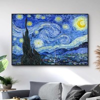 Célèbre « Nuit Étoilée » de Van Gogh, Peinture à l'Huile sur Toile, Peinte à la Main, Décoration Moderne pour Salon, Canapé, Mur et Chambre