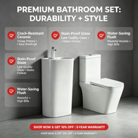 Ensemble WC et lavabo en céramique pour salle de bain, avec lavabo intégré, WC à compostage