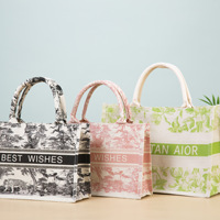 Sac à main de luxe personnalisé conçu respectueux de l'environnement Cadeau Sac fourre-tout en toile de coton pour femmes avec logo
