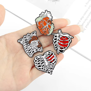 Estilos de moda, alfileres de esmalte de órgano Floral, broches de flores de <span class=keywords><strong>estómago</strong></span> de cerebro personalizados, alfileres de insignia de solapa de enfermera médica - Product Image 6