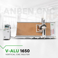 Routeur CNC vertical ANBEN V-1650 9KW avec commande SYNTEC, table à vide haute précision, servomoteur à roulement unique pour panneaux ACP ACM