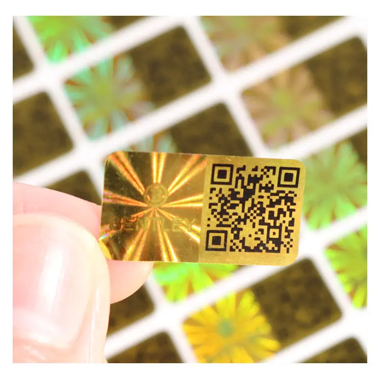 High Quality Custom Hologram Sticker Security Qr Code Logo 3D Holographic Packaging Sticker Label