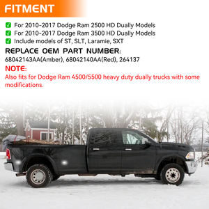 4 Luces de Señalización Laterales Delanteras y Traseras para Dodge RAM 2500HD 3500HD Doble Rueda 10-18 68042143AA, Lámparas Indicadoras LED Intermitentes - Product Image 5