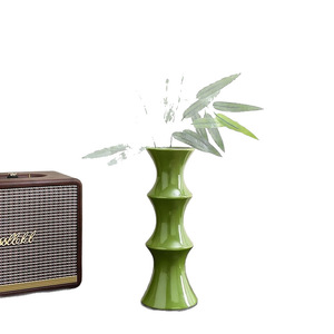 Vase en céramique de bambou vert, grande taille, nouveau style chinois, décoration d'intérieur - Product Image 5