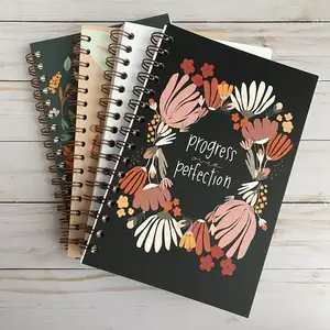 Free sample Custom A4 A5 Printing Rose Gold Foil Spiral Organizer Hardcover Journal Diary Notebook Planner