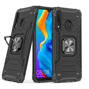 Saiboro Car Mount Magnetic Shockproof Cover for huawei p40 hard PC Soft TPU Hybrid Phone Case For huawei p30