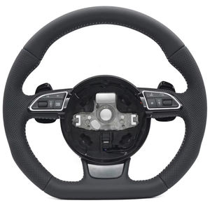 Lenkrad volant พวงมาลัยสีดำแบบกำหนดเองของ<span class=keywords><strong>แท้</strong></span>สำหรับรถ Audi A5 A6 S5 S6 C7 A4 RS4 B8 - Product Image 3