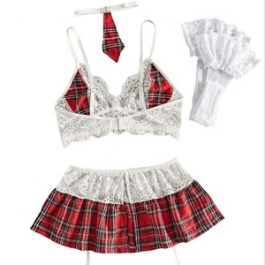 Cosplay de la popular Falda plisada a cuadros Hot de Europa y América, así como la corbata de encaje recortada con - Product Image 5