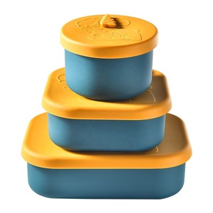 2023 New BPA Free Silicone Lunch Bento Box Food Grade Food Storage Container Silicone Stackable Snack Containers