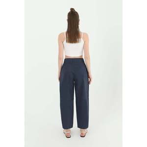 Soul Women's High Waist Pocketed Trousers - Comfortable Navy Blue Casual Pants for Everyday Wear - Model 31710PNT - Product Image 3
