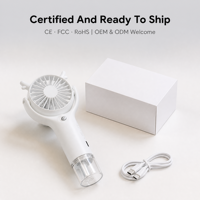 Mini ventilateur brumisateur rechargeable USB-C, 3 vitesses, ultra silencieux, nano pulvérisation, refroidisseur d'air personnel, 500 mAh, certifié CE FCC RoHS