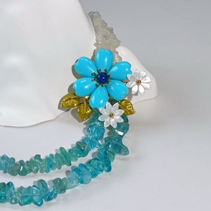 Collar de Varias Capas con Cuentas de Apatita Natural y Piedra Lunar, Gargantilla de Cristal para Mujer, Estilo Veraniego - Product Image 3