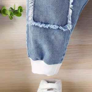 Fabricante de ropa Ropa para recién nacidos Verano Niños Camiseta blanca Chaqueta de mezclilla Pantalones Conjuntos de ropa de 3 piezas - Product Image 4