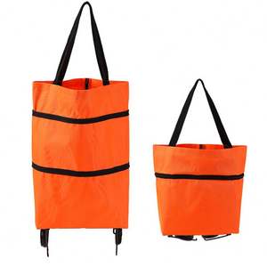 Sac de courses pliable avec roulettes, sac de transport portable pour voiture, supermarché, avec logo personnalisé - Product Image 5