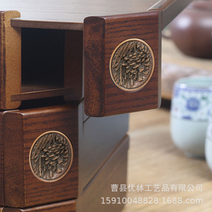 Caja de almacenamiento de té rectangular hermética de madera para té Pu'er, gabinete de almacenamiento con cajón de varias capas. - Product Image 4