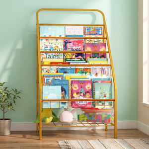 Étagère à livres moderne en métal, 6 niveaux, autoportante, pour la maison, le salon - Product Image 5
