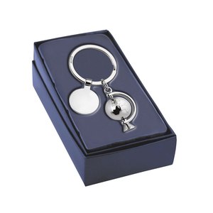 Customizable 3D <b>Globe</b> Keychain Silhouette in Metal Rubber Glass with Custom Logo for Business Use - Product Image 3
