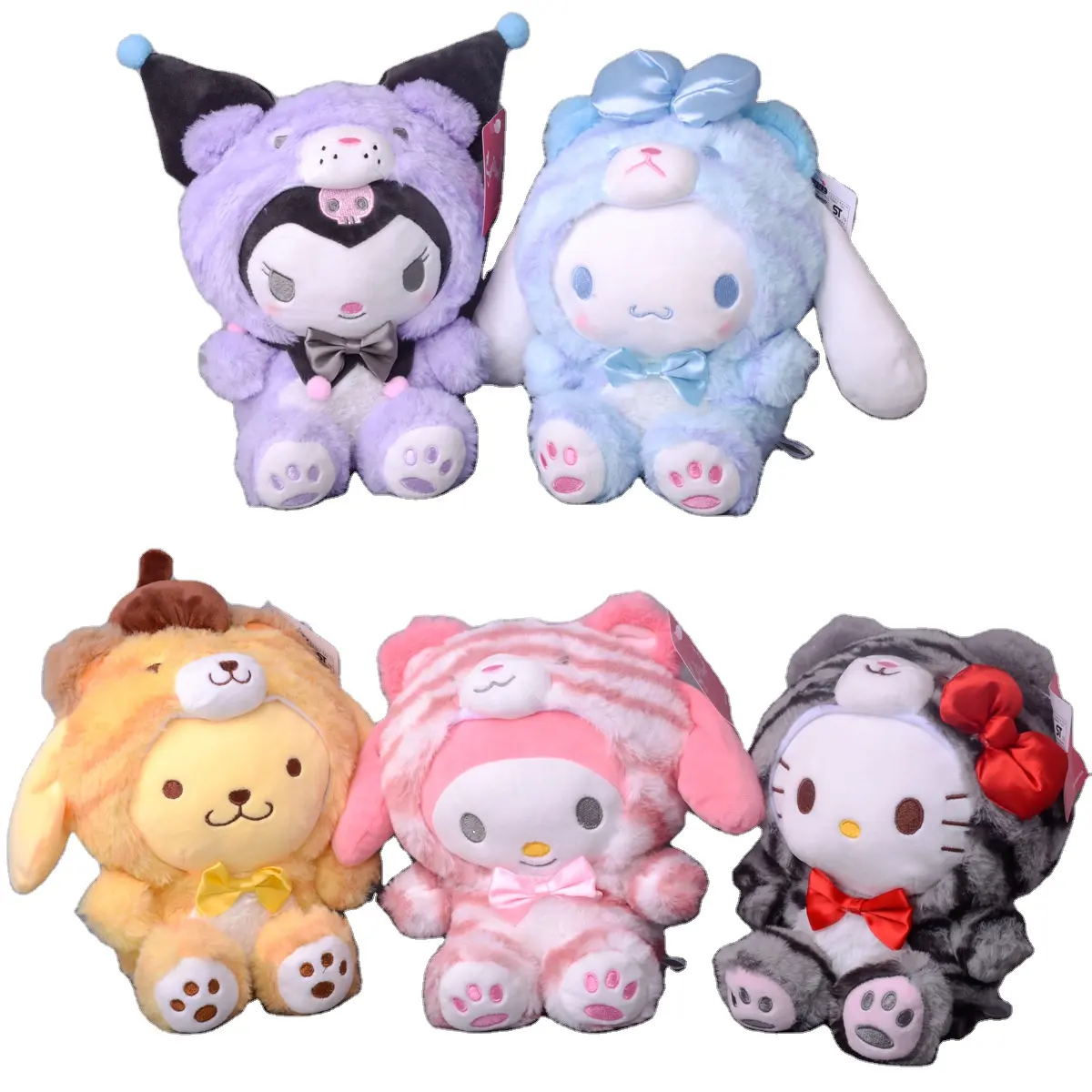 wholesale 20cm Sanrio Cinnamoroll KT Cat Plush Dolls Kawaii My Melody Kuromi Purin Anime Cartoon Plushie Doll DecorToy Gift