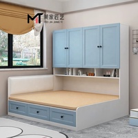 Meubles de chambre à coucher en bois de style moderne et luxueux, lit pour enfant en bois blanc rose pour fille, pour villa en Amérique du Sud