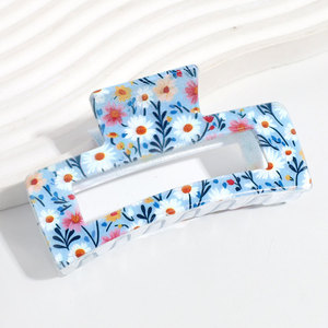 批发时尚简约花爪夹，多功能印花鲨鱼爪发饰 - Product Image 6