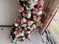 Panneau floral en soie artificielle SPR 3D de qualité supérieure, enroulable, pour arche de mariage, toile de fond décorative, en vente