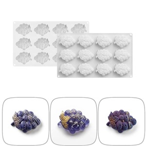 Moule en silicone 12 cavités en forme de grappe de raisin pour mousse, gâteau, crème glacée, chocolat, fondant, bonbons, pâtisserie DIY - Product Image 2