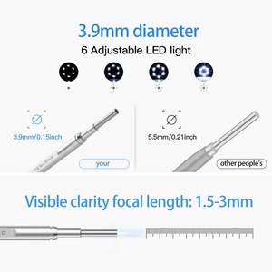 Otoscope intelligent à écran haute définition de 4.5 pouces, marqueur visuel d'oreille à écran de 3.9mm et sélecteur d'oreille - Product Image 5