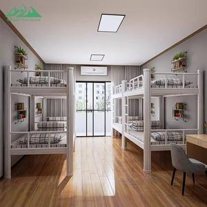 <span class=keywords><strong>Lit</strong></span> superposé pliant en métal noir durable Wayon avec barrières de sécurité pour dortoir, appartement et auberge - Product Image 2