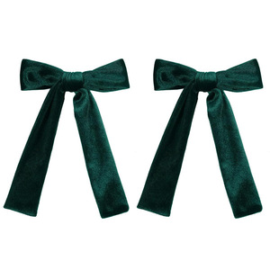 Lazos <span class=keywords><strong>de</strong></span> <span class=keywords><strong>terciopelo</strong></span> <span class=keywords><strong>de</strong></span> 5 pulgadas para el cabello, lazos <span class=keywords><strong>de</strong></span> <span class=keywords><strong>terciopelo</strong></span> verde oscuro para Navidad, pinzas <span class=keywords><strong>de</strong></span> cocodrilo, pasadores, accesorio decorativo para atuendos <span class=keywords><strong>de</strong></span> invierno - Product Image 1