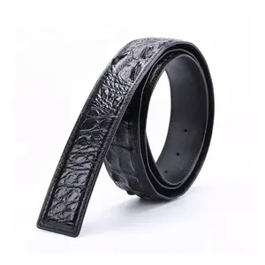 Luxury Black Brown Thailand Real Crocodile Skin Genuine Leather Belt Strap Men Belt No Buckle