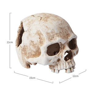 Cachette de grotte de crâne de reptile carrée en plastique écologique pour lézards serpents geckos boîte tortues aquarium aquariums accessoires - Product Image 6