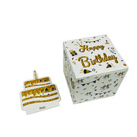 Boîte d'emballage en carton à rabat, avec logo floral, revêtement UV et gaufrage, pour coffret de gloss à lèvres existant, montre en feutre, bracelet d'anniversaire, boîte cadeau