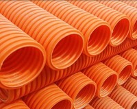 Tuyau en plastique corrugué HDPE de grand diamètre HongDun, épaisseur 0,95-2,15 mm, taille personnalisable, noir, diamètre 20-200 mm