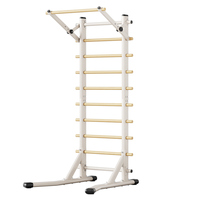 Barres murales en bois, échelle suédoise, barres de gymnastique, structure d'escalade avec tour de Pilates et bras réglables pour la gym à domicile et le fitness