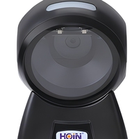 Lecteur de codes-barres USB de bureau 1D/2D, capteur CMOS noir, 300 lectures/secondes, scanner à lumière LED, résolution optique 4mil, garantie 1 an