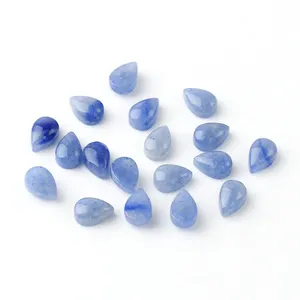 Doğal mavi aventurin taşlar özel kesim armut şekli damla şekli cabochon son derece cilalı taşlar toptan mavi aventurin