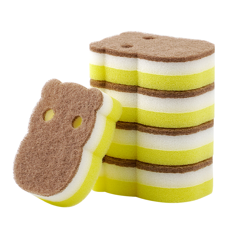 Fashion Sponges Scouring Pads Cute Shape Brush Tableware Glass Wash Dishes Kitchen Home Cleaning Tool