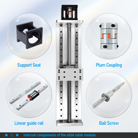 Module linéaire HLTNC, axe Z, plateau HL15100, rail à double guidage, course de glissement de 100 mm à 1200 mm, kit robotique pour CNC - HLTNC