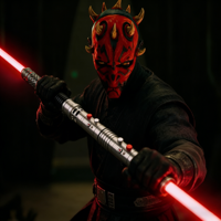 Pedang Laser Metal Hilt Nexussabers Darth Maul, Pedang Laser Berat untuk Duel dengan Efek Suara Blaster dari Maul Shadow Lord
