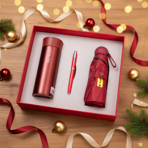 Set Regalo Aziendale Moderno e Semplice con Thermos in Metallo Chiudibile e Ombrello Parasole per Omaggi ai Clienti - Product Image 5