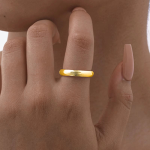 Bague Homme en Acier Inoxydable Plaqué Or 14 carats, Finition <span class=keywords><strong>Soign</strong></span>ée Simple et Lisse, Étanche, Bijoux en Gros - Product Image 3