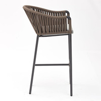 Chaise haute de Bar avec cadre métallique en rotin, siège de comptoir, pour café, bar