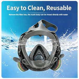 Masque respiratoire réutilisable intégral, interface à double baïonnette, compatible avec <span class=keywords><strong>filtre</strong></span> multi-gaz <span class=keywords><strong>ABEK1P3</strong></span>, protection chimique contre les risques mixtes - Product Image 6