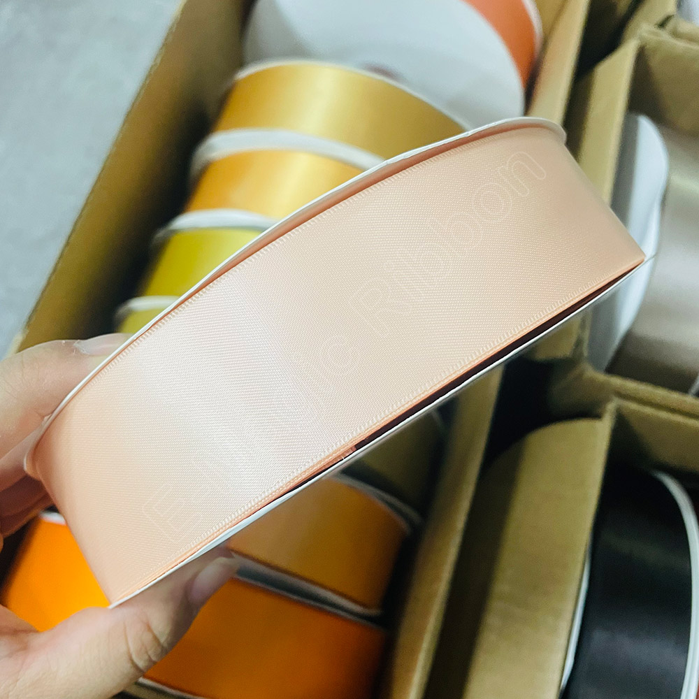 E-Magic Wholesale Custom Single Double Side Polyester 1/2 13mm Satin Ribbon Roll 100Yards