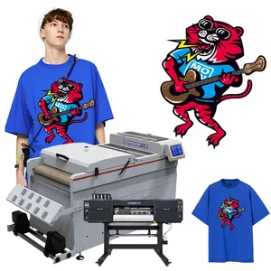 Manufacturer 60cm t shirt logo printing white toner direct to garment pet film heat transfer i3200 dtf printer for tshirt