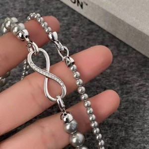 Shijia Double Layer Pearl Necklace Infinity Clasp AA Grade Glass Beads For Women Everyday Wear Jewelry Chain - Product Image 1