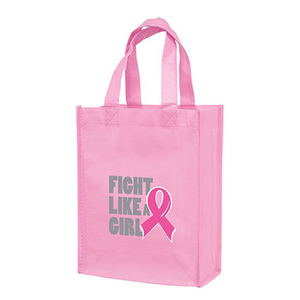 Sac fourre-tout de créateur Non tissé laminé rose brillant, sensibilisation au <span class=keywords><strong>Cancer</strong></span> du sein - Product Image 1