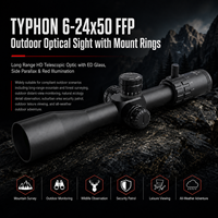 Lunette de tir tactique TYPHON Z 6-24X50 FFP avec réticule en verre ED, alliage, fonction Zero Stop, multicouche, longue portée, viseur télescopique réglable