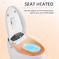 Toilette automatique avec réservoir encastré, toilette intelligente monobloc en céramique avec bidet intégré, éclairage nocturne, affichage LED, siège chauffant