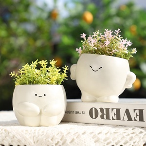 4 pollici moderna semplicità Mini vaso di piante succulente vasi carino quattro emozioni fiori Potter per ufficio scrivania centro commerciale casa - Product Image 1